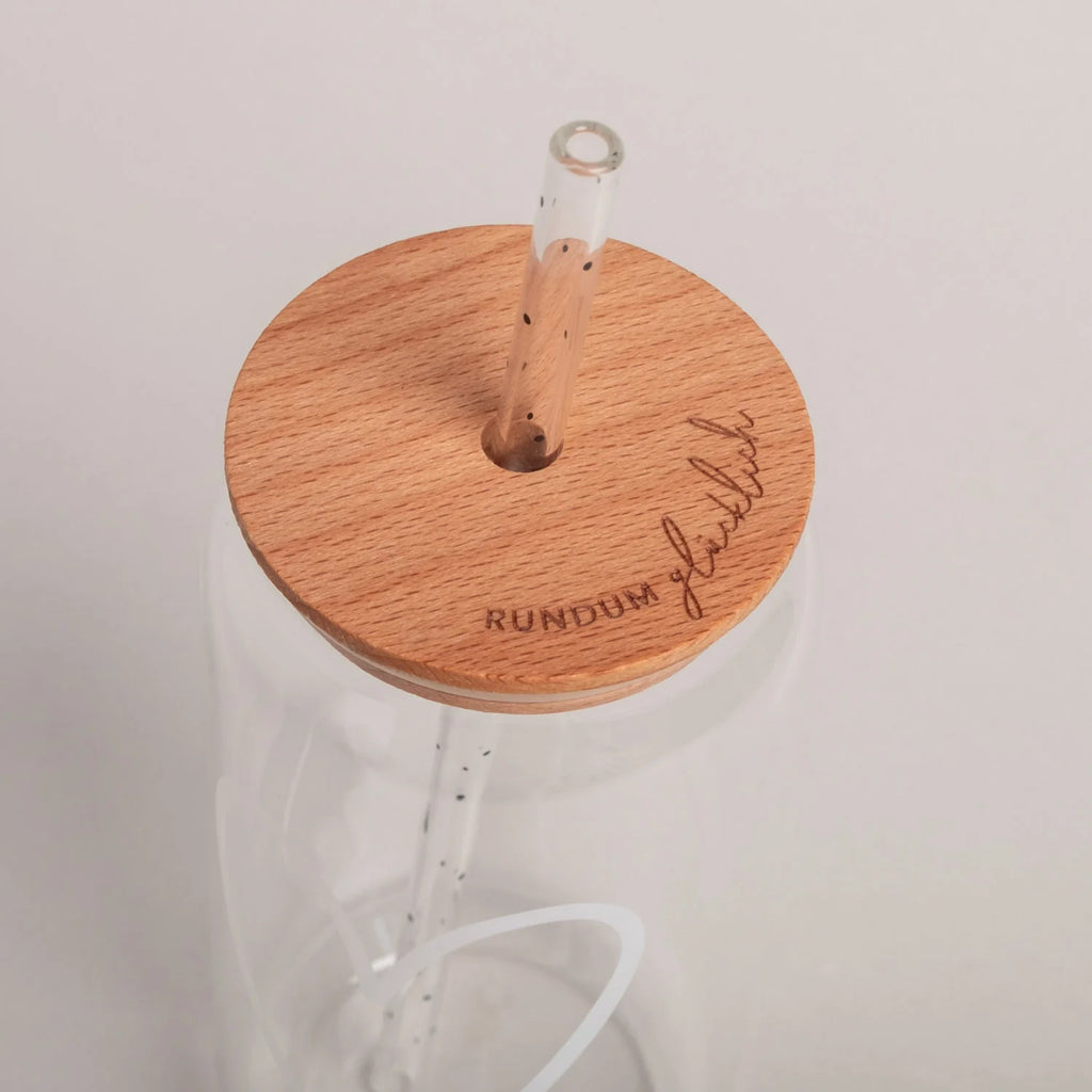 „Rundum glücklich“-Deckel für Coffeelover -Glas